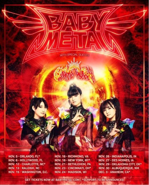 BABYMETAL 2024 headline tour poster